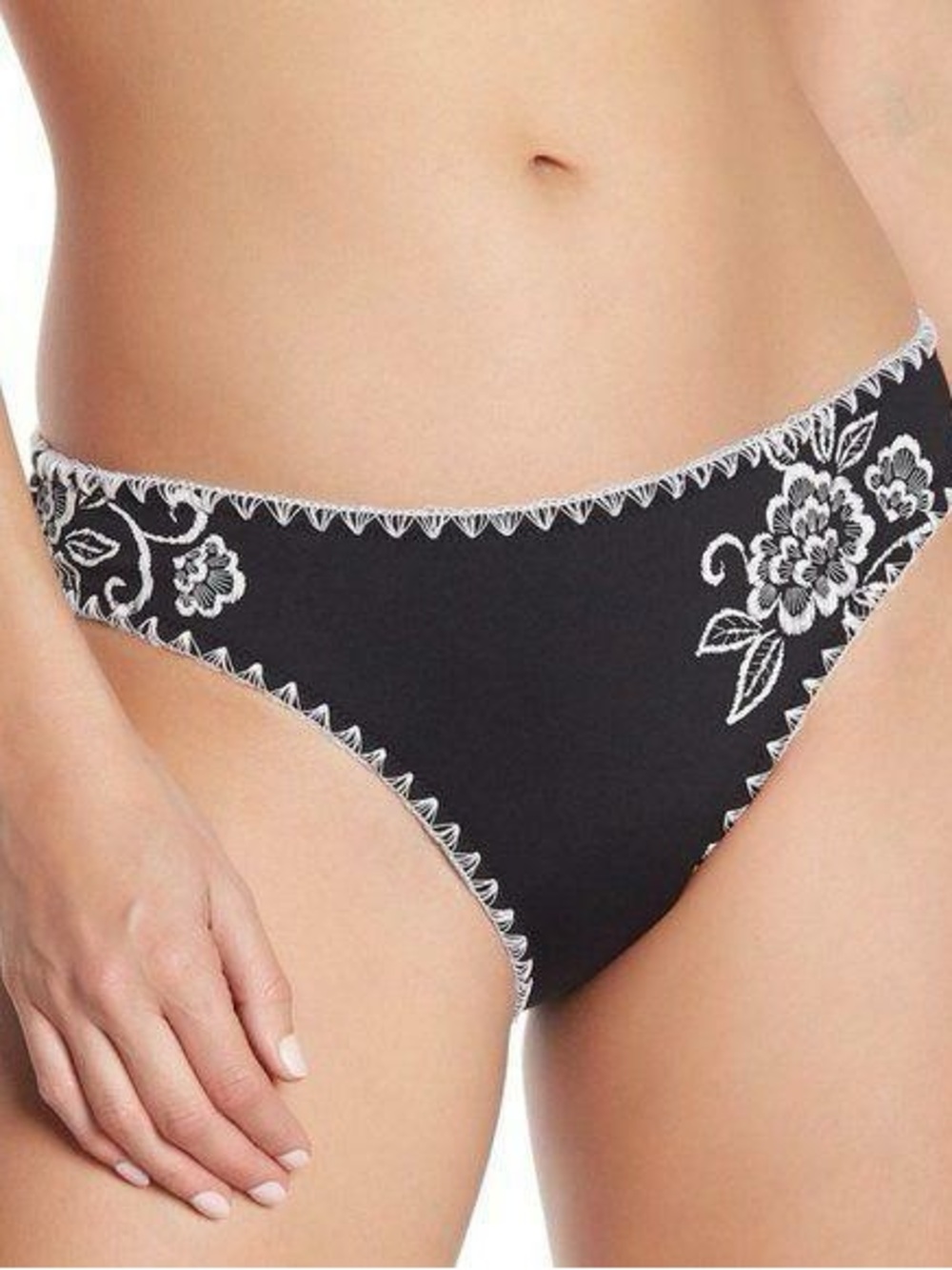 Johnny Was embroidered floral bikini bottom size large